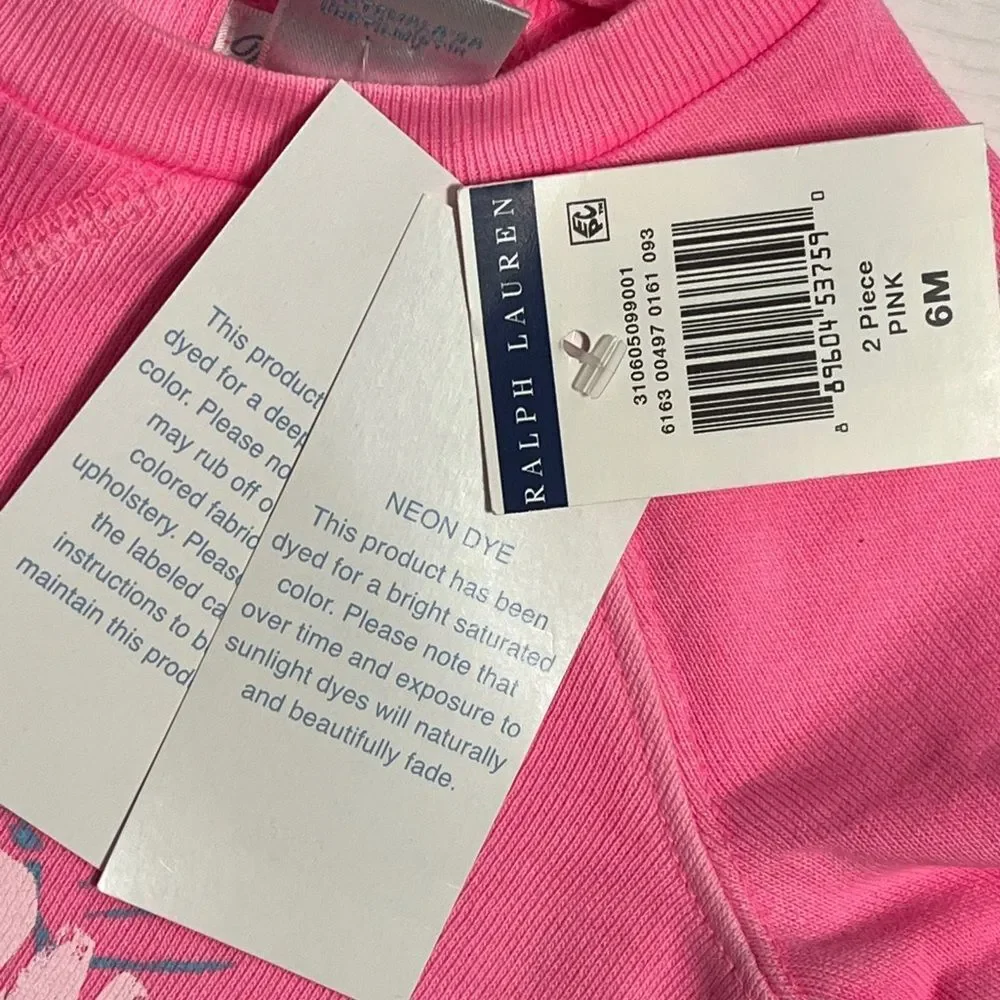 NWT Ralph Lauren Baby Girl Dress and bloomer set outfit 6M